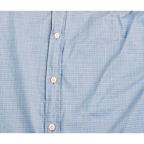 J. Crew Size Small 14.5-15 Mens Blue Orange White Check Long Sleeve Cotton Shirt - Picture 6 of 9